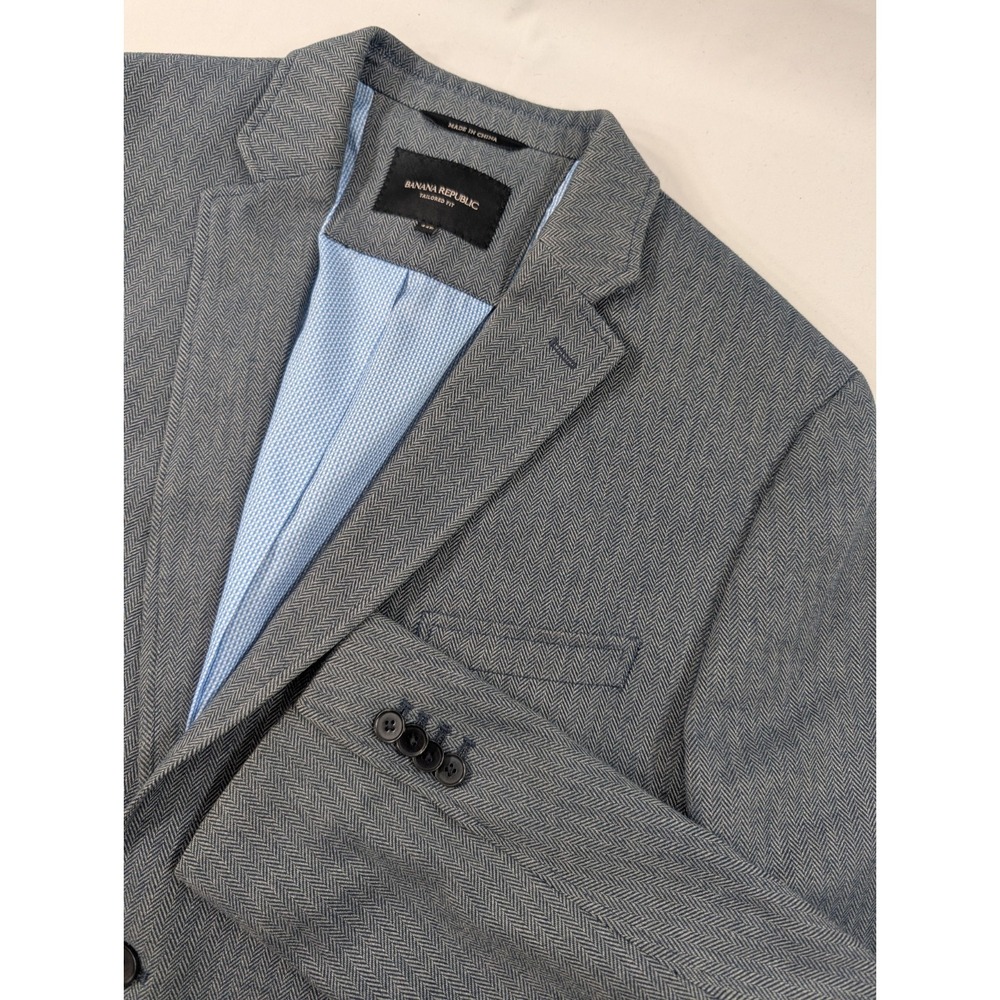 Banana Republic Sport Coat 44R Tailored Fit 44" Blazer Heavy Cotton Herringbone